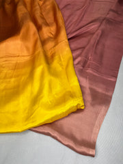 Yellow and lilac combo modal silk saree with zari pallu, no Blouse piece