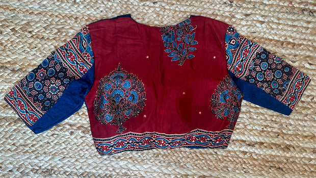 Blue modal silk blouse