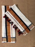 Black red and gold border set mundu