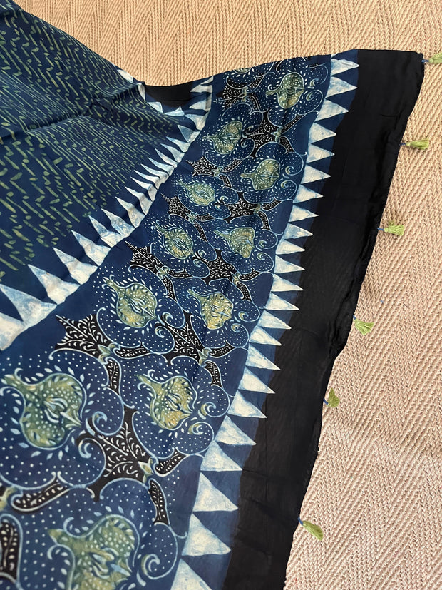 Modal silk kurti with Ajrakh hand block print
