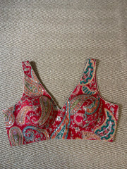 Red tissue silk blouse