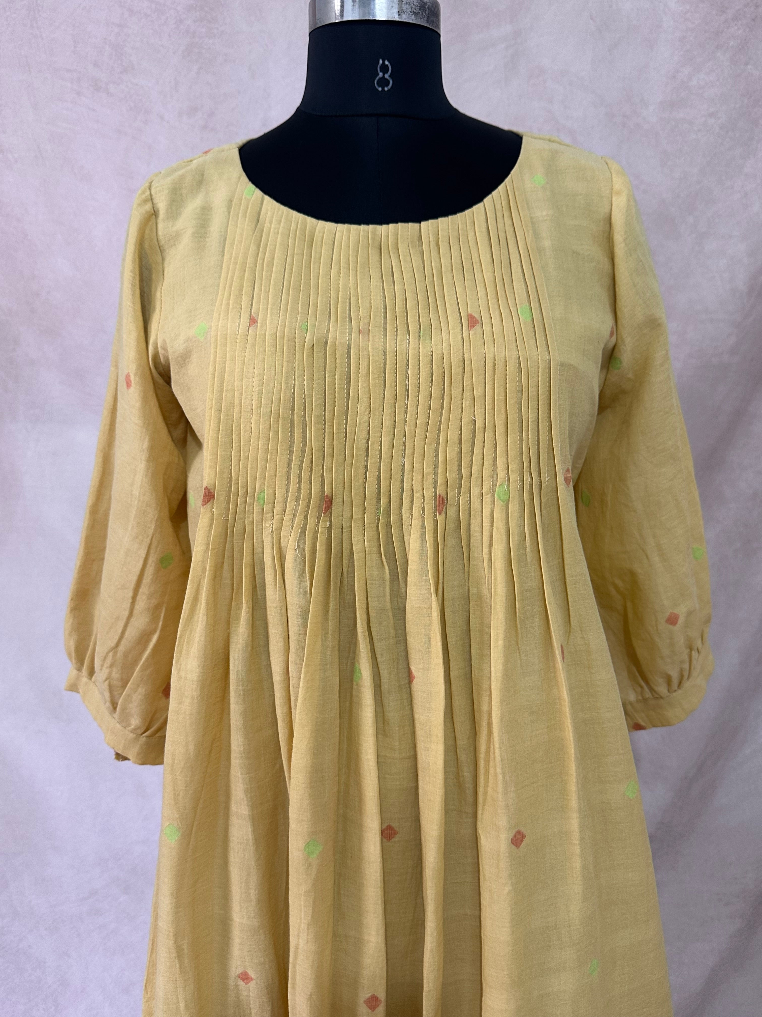 Handloom jamdani cotton dress