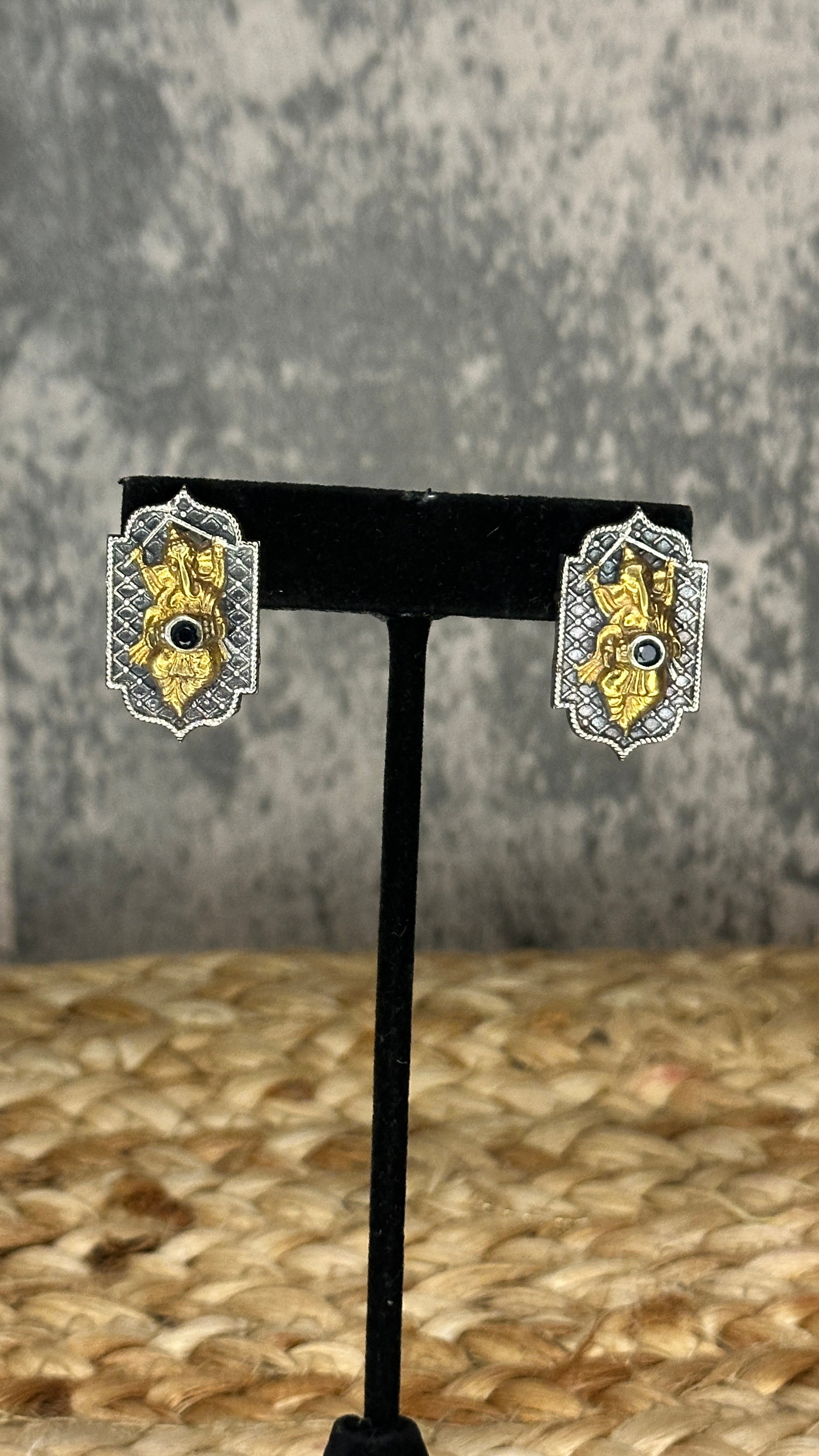 Dual tone necklace with studs