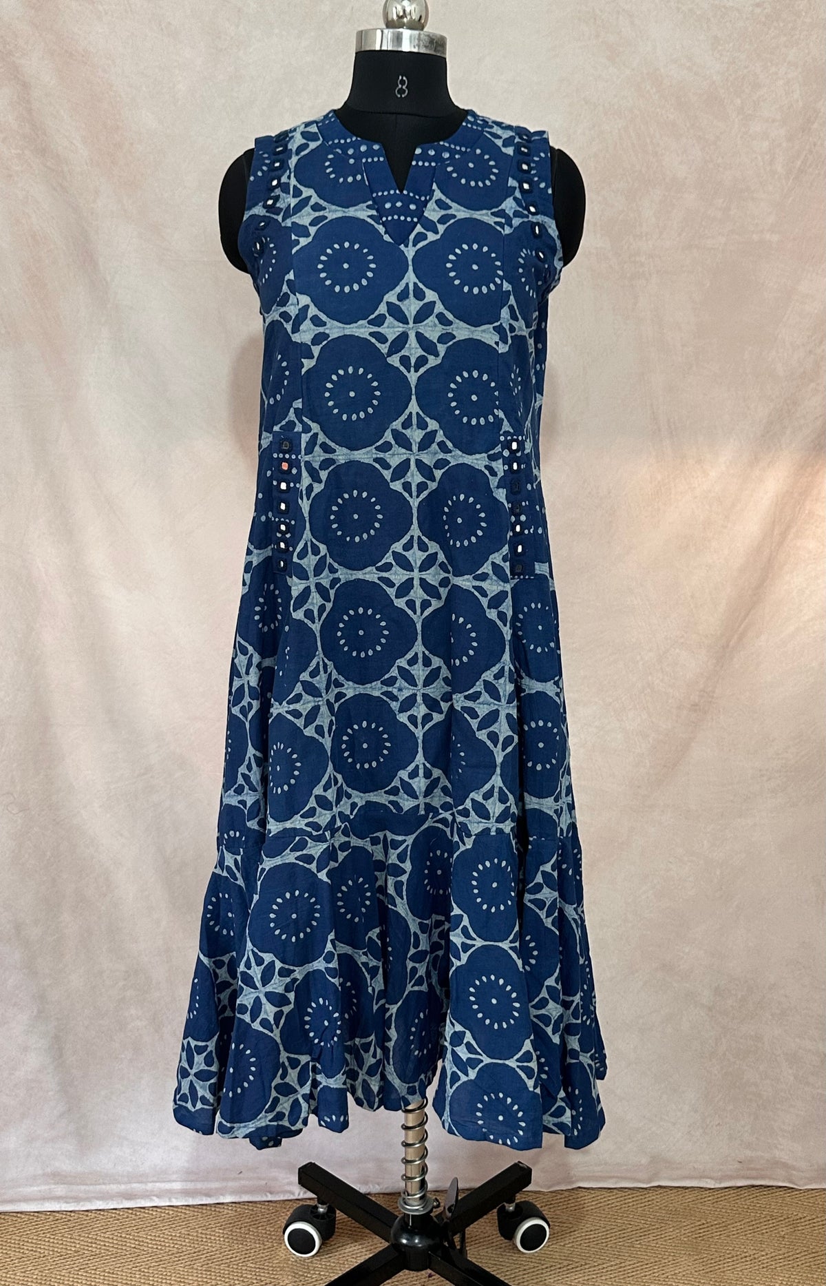 Indigo blue cotton dress – Z'Bella Couture