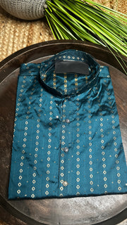 Peacock blue silk kurta - 38