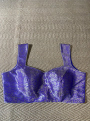 Purple banarsi brocade blouse