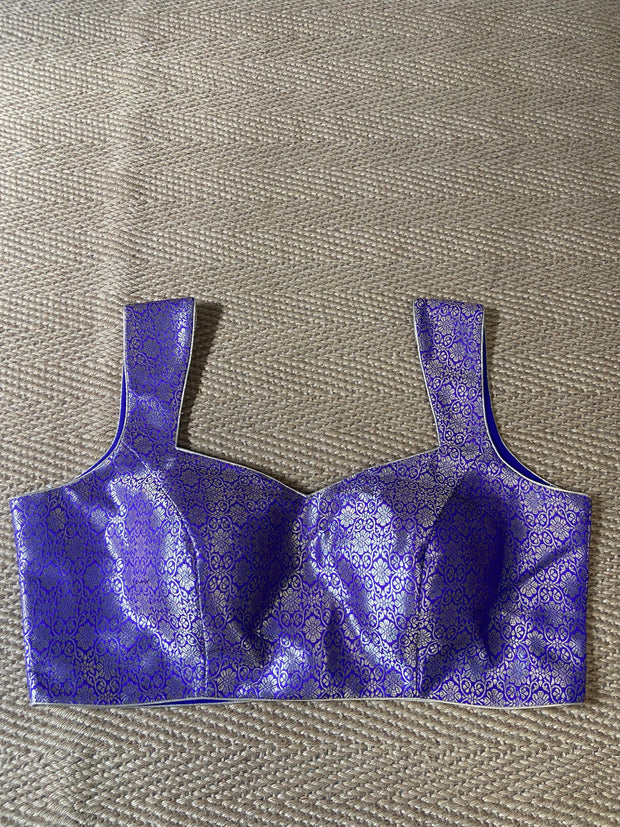 Purple banarsi brocade blouse