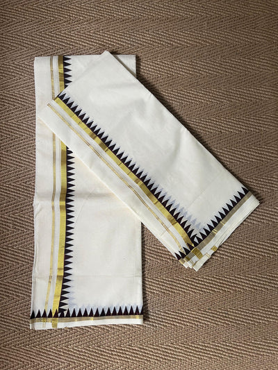 Set mundu with temple border