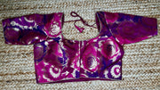 Purple and magenta brocade banarsi blouse