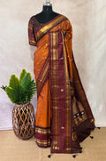 Handloom gadwal pure silk saree with muniya tissue border and stitched blouse