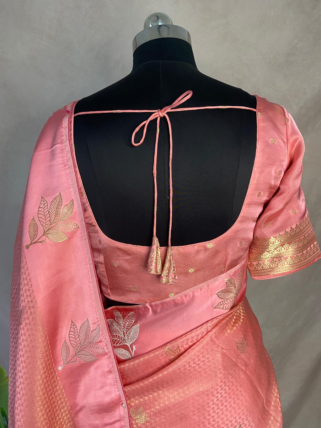 Semi banarsi silk saree with stitched blouse