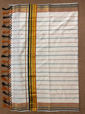 Black and orange border set saree