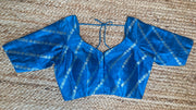 Cerulean Blue silk blouse