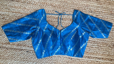 Cerulean Blue silk blouse