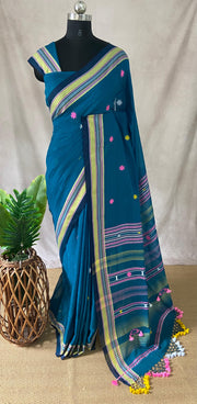 Blue Bhujodi saree, with BP