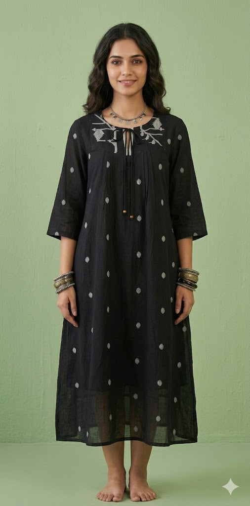 Handloom jamdani cotton dress