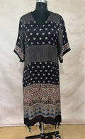 Designer Ajrakh modal silk dress