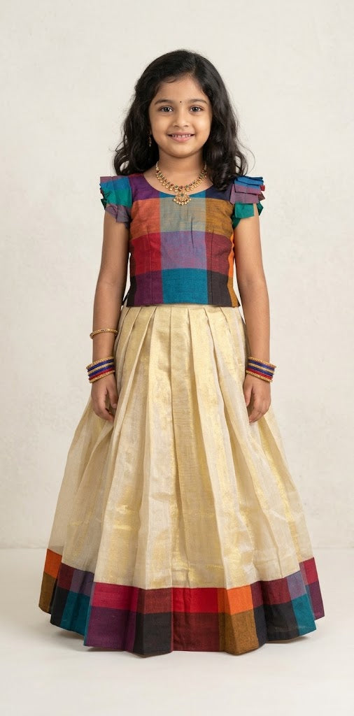 Madras kattam skirt set