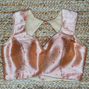 Peach banarsi brocade blouse