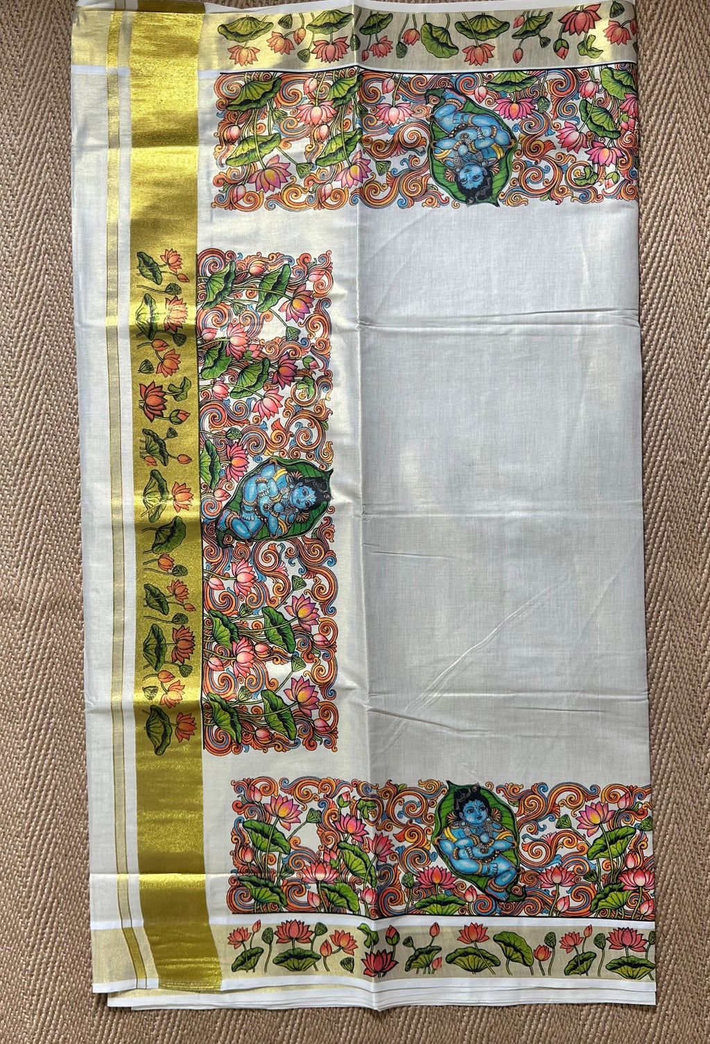 Soft tissue cotton saree with digital print