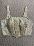 Gold banarsi brocade Corset with back tie (fits from 36 to 42)