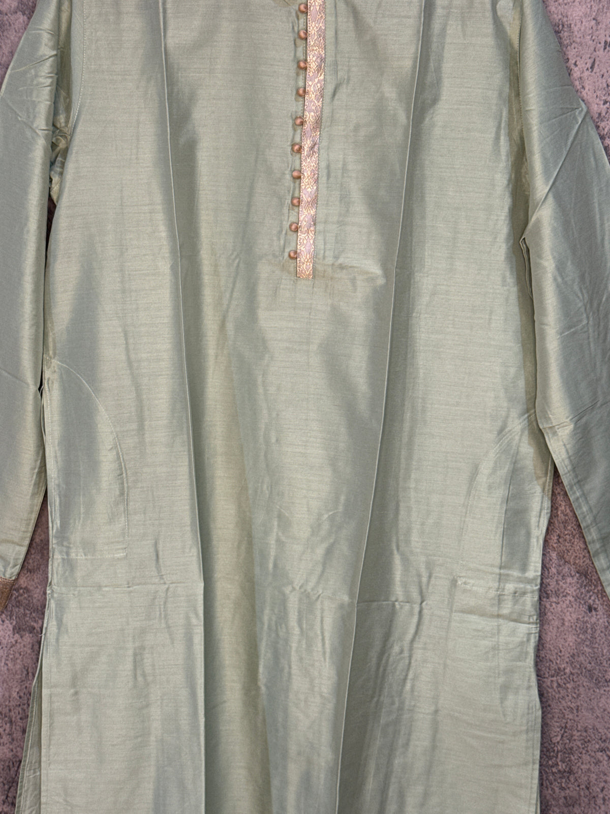 Light green silk cotton kurta