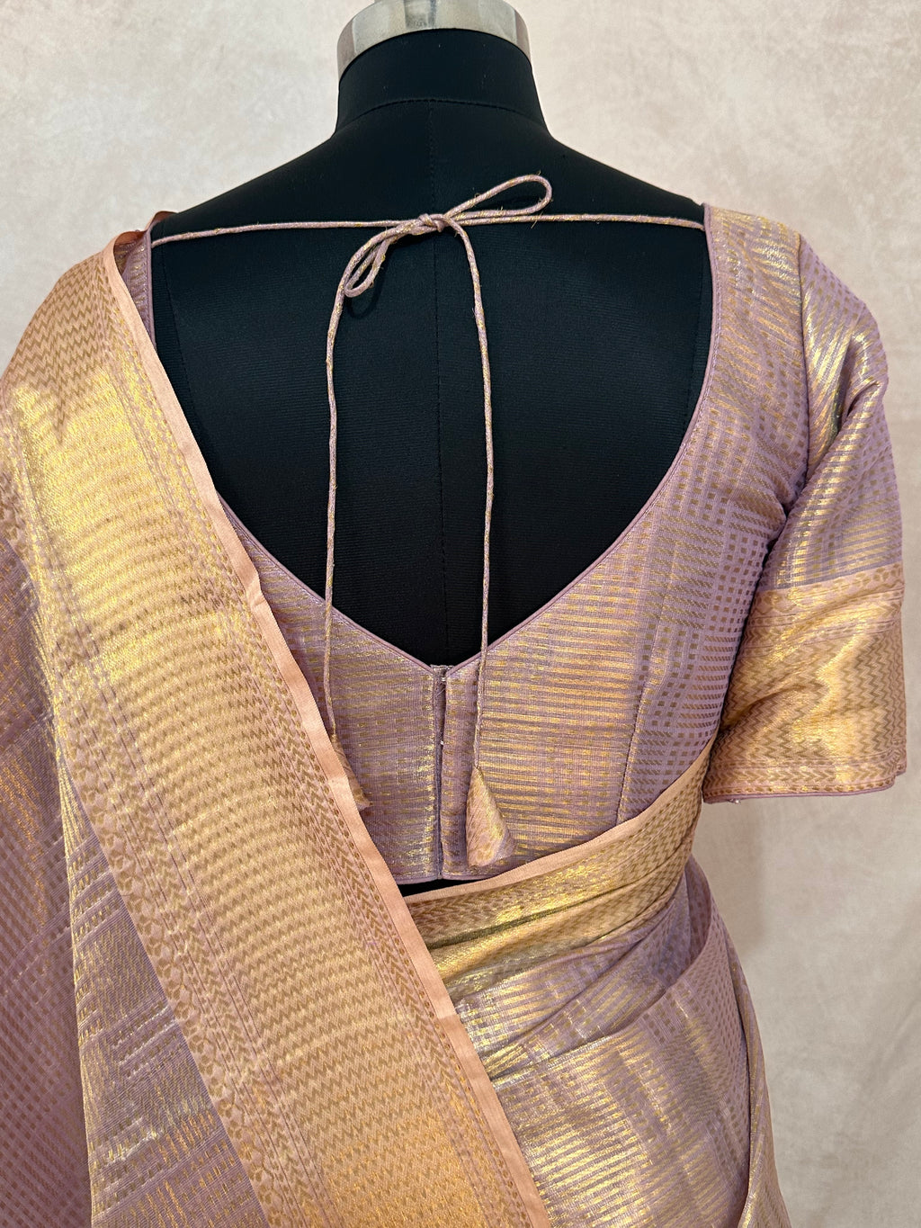 Modal tissue saree with stitched blouse