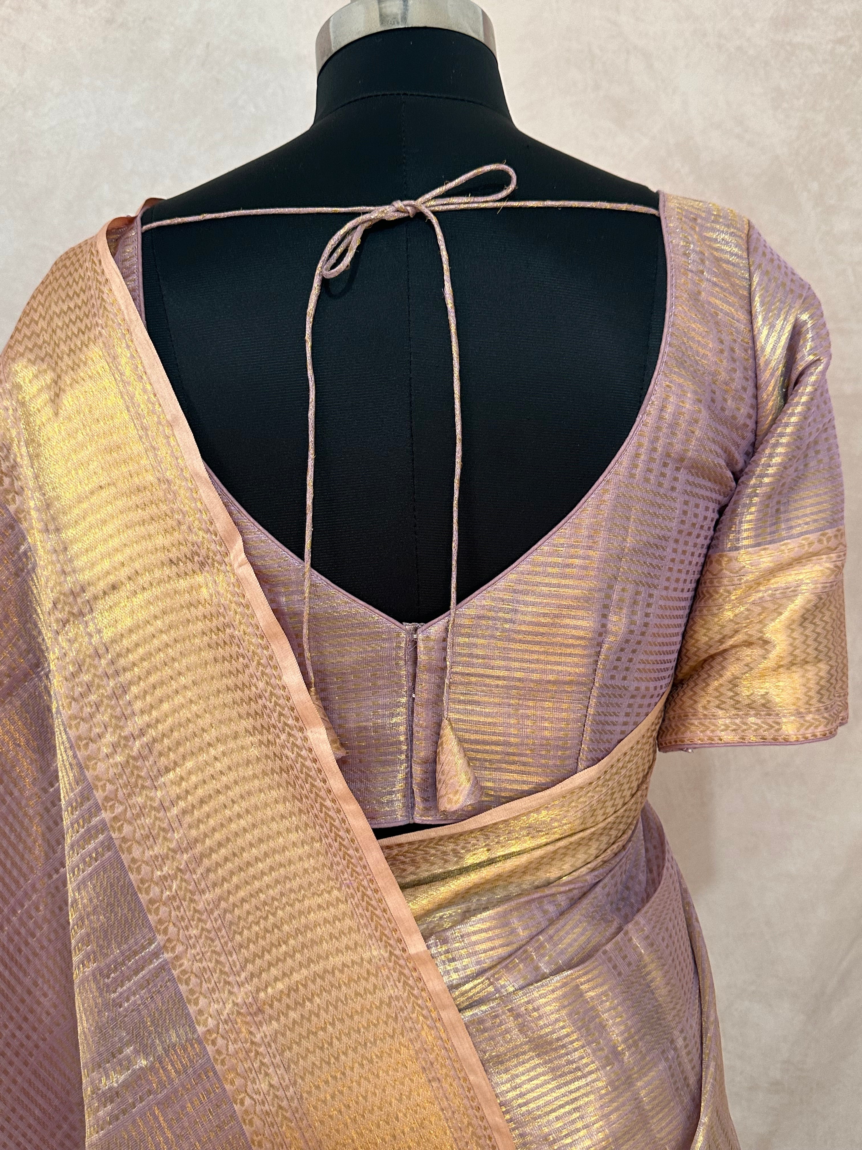 Modal tissue saree with stitched blouse