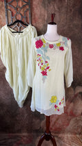 Patal yellow short top with dhoti pants