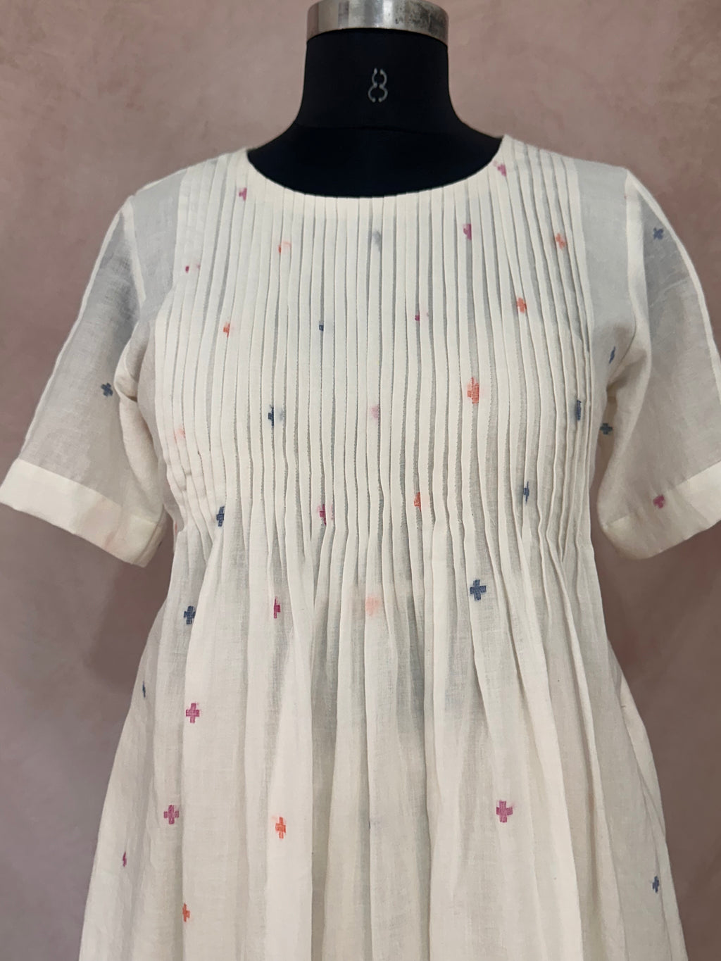 Handloom jamdani cotton dress