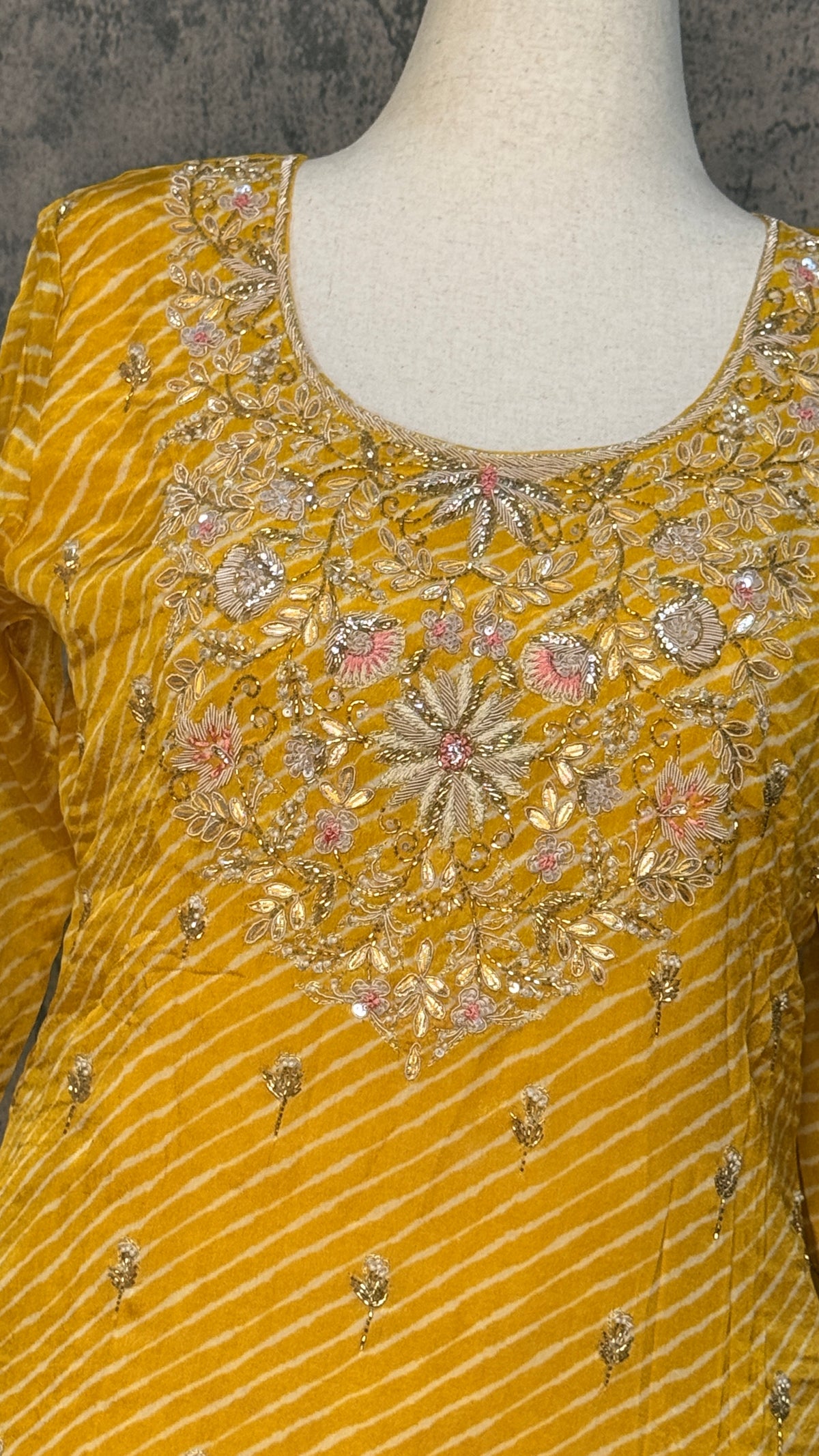 Yellow designer kurti and palazo