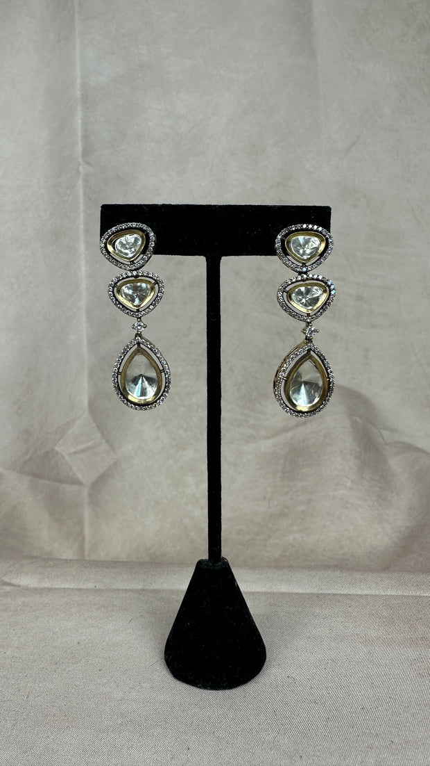 Antique finish moissanite necklace set