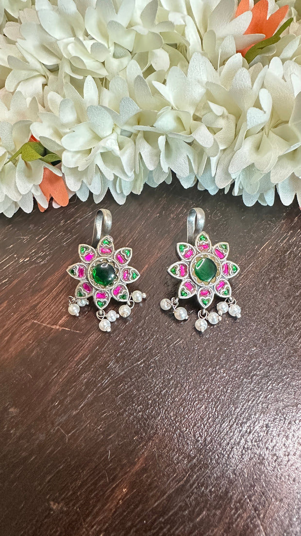 Silver Bugadis with kemp stones