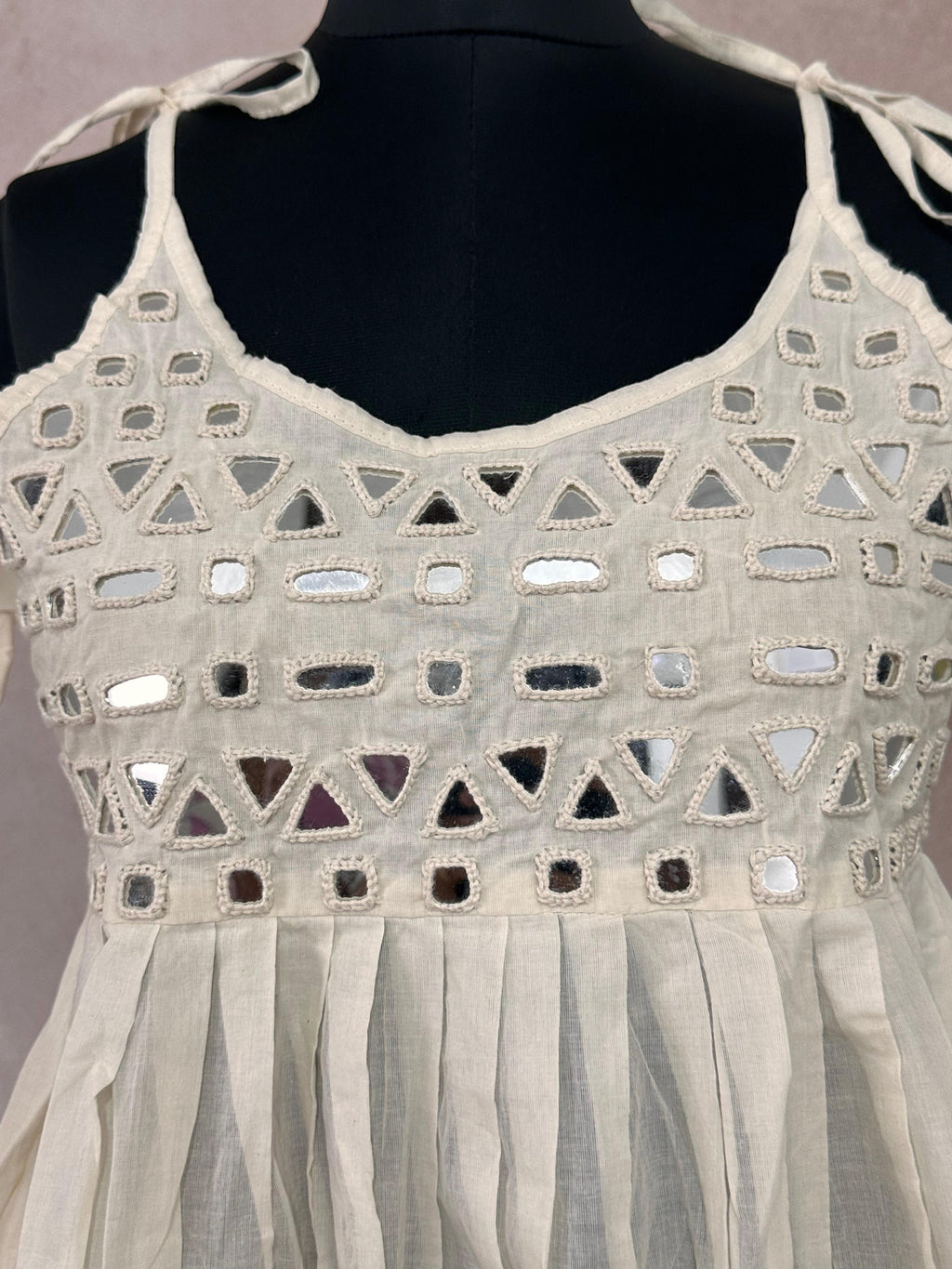 Short kurti with mirror work