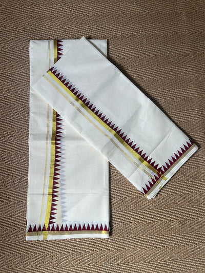 Set mundu with temple border