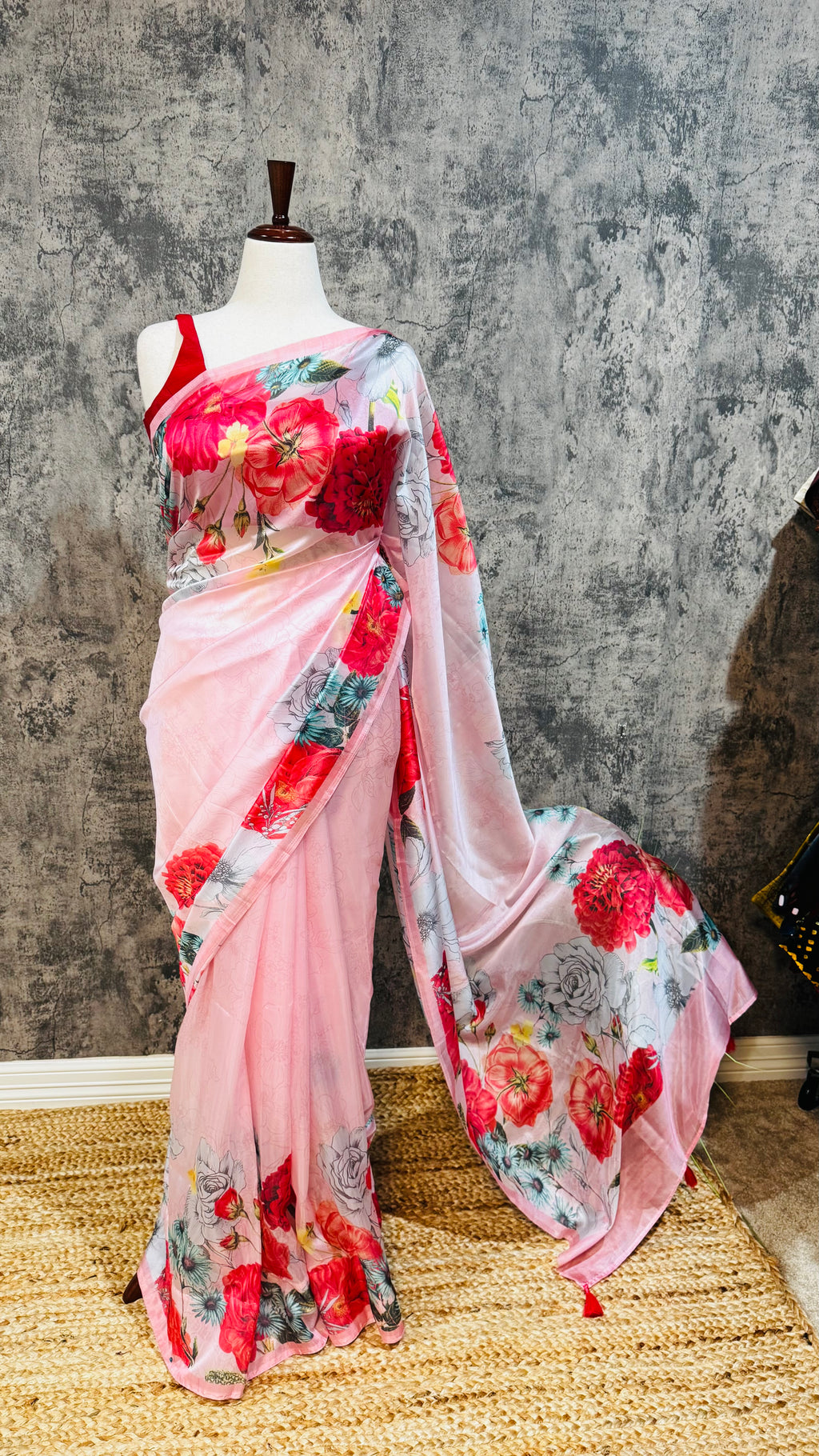 Digital printed semi silk saree, no BP