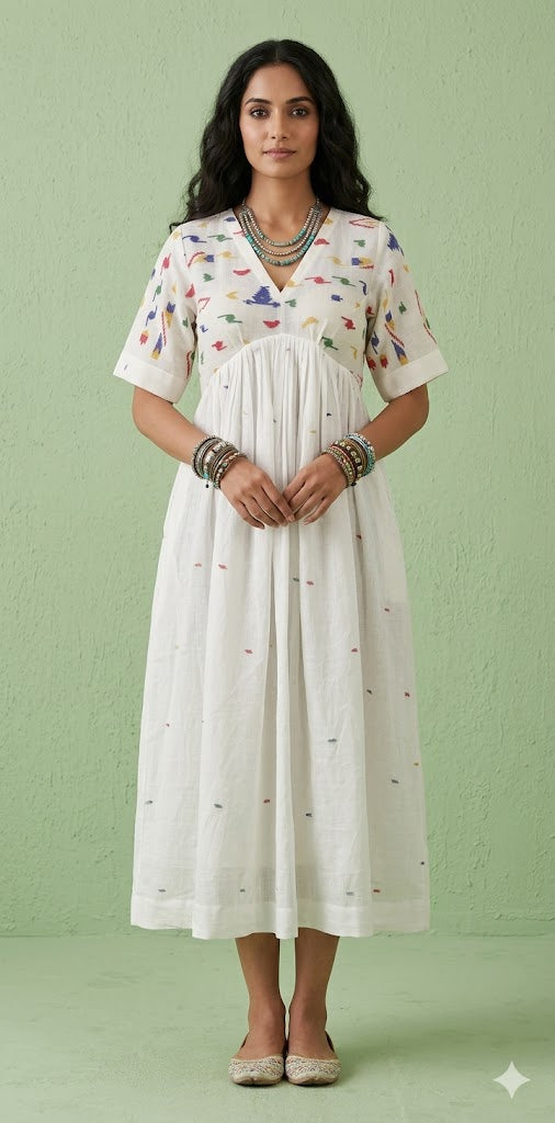 Handloom jamdani Cotton dress