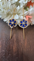 Blue color kundan stone ear pin/cuff