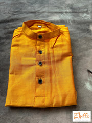 12 Yr Boys Cotton Silk Orange Kurta Boy Kids Set