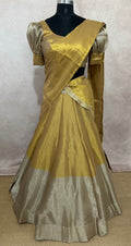 Cotton tissue 8m flare skirt, blouse and dupatta