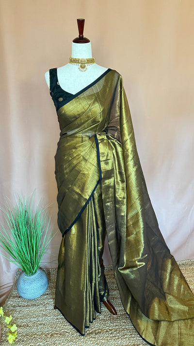 Cotton tissue saree, no Blouse