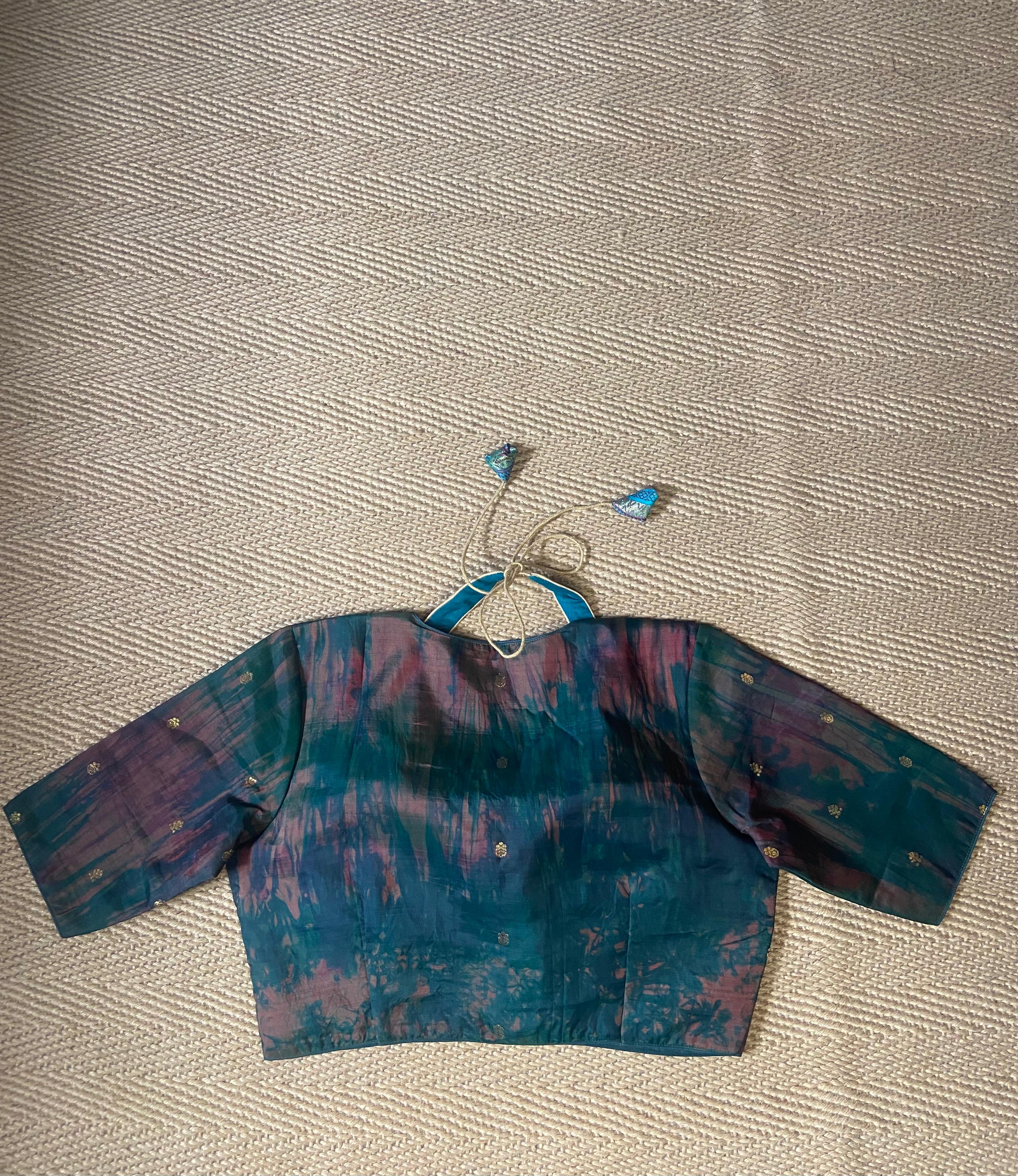 Green 2 in one masaba style blouse