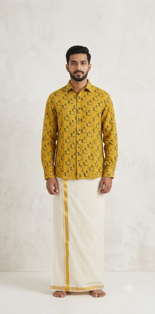 Ajrakh handblock printed shirts in pure Cotton