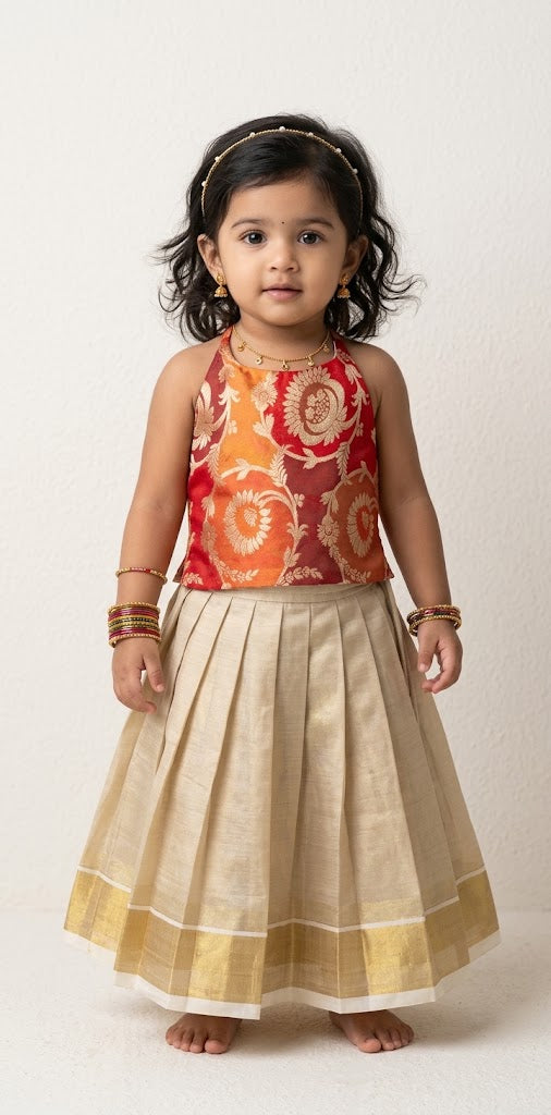 skirt and brocade blouse - 1yr
