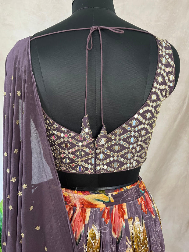 Dark purple lehanga