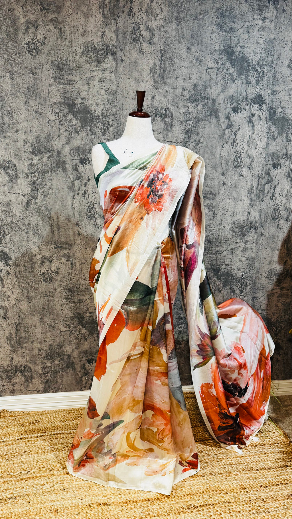 Digital printed semi silk saree, no BP