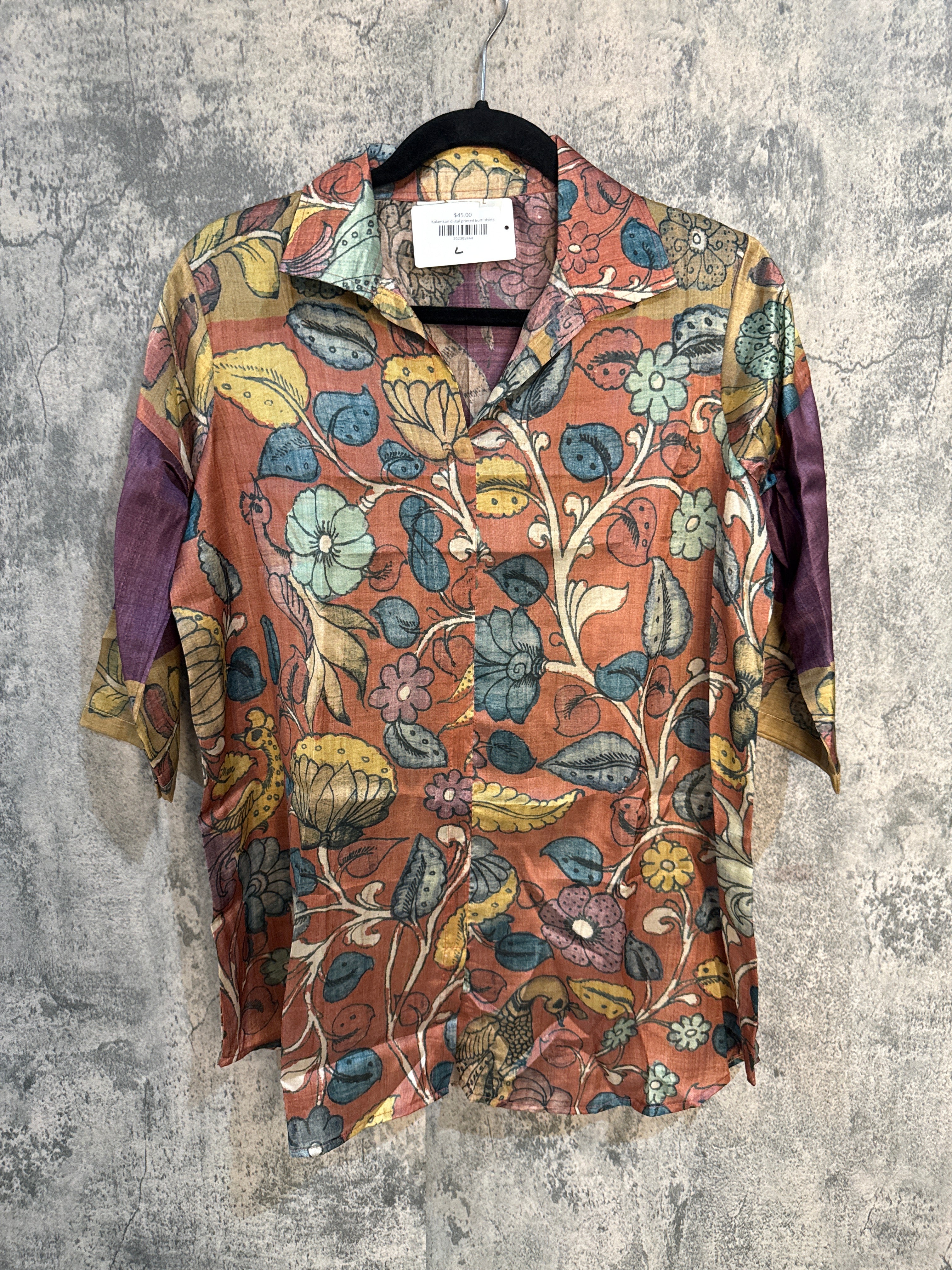 Kalamkari dijital printed kurti shirts