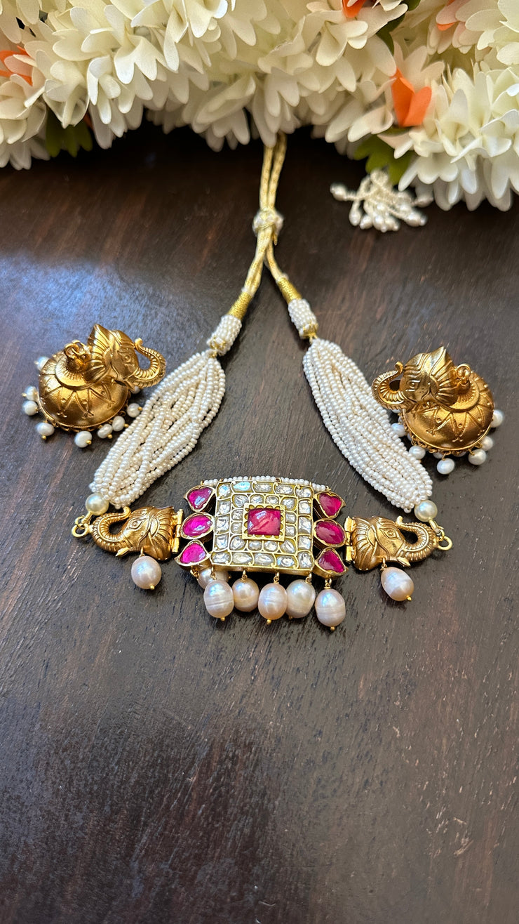 Designer choker with jhumka