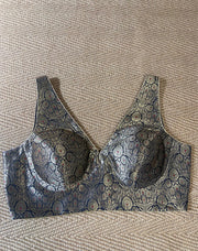 Black banarsi brocade blouse