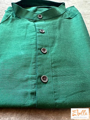 16 Yr Boys Cotton Silk Green Kurta Boy Kids Set